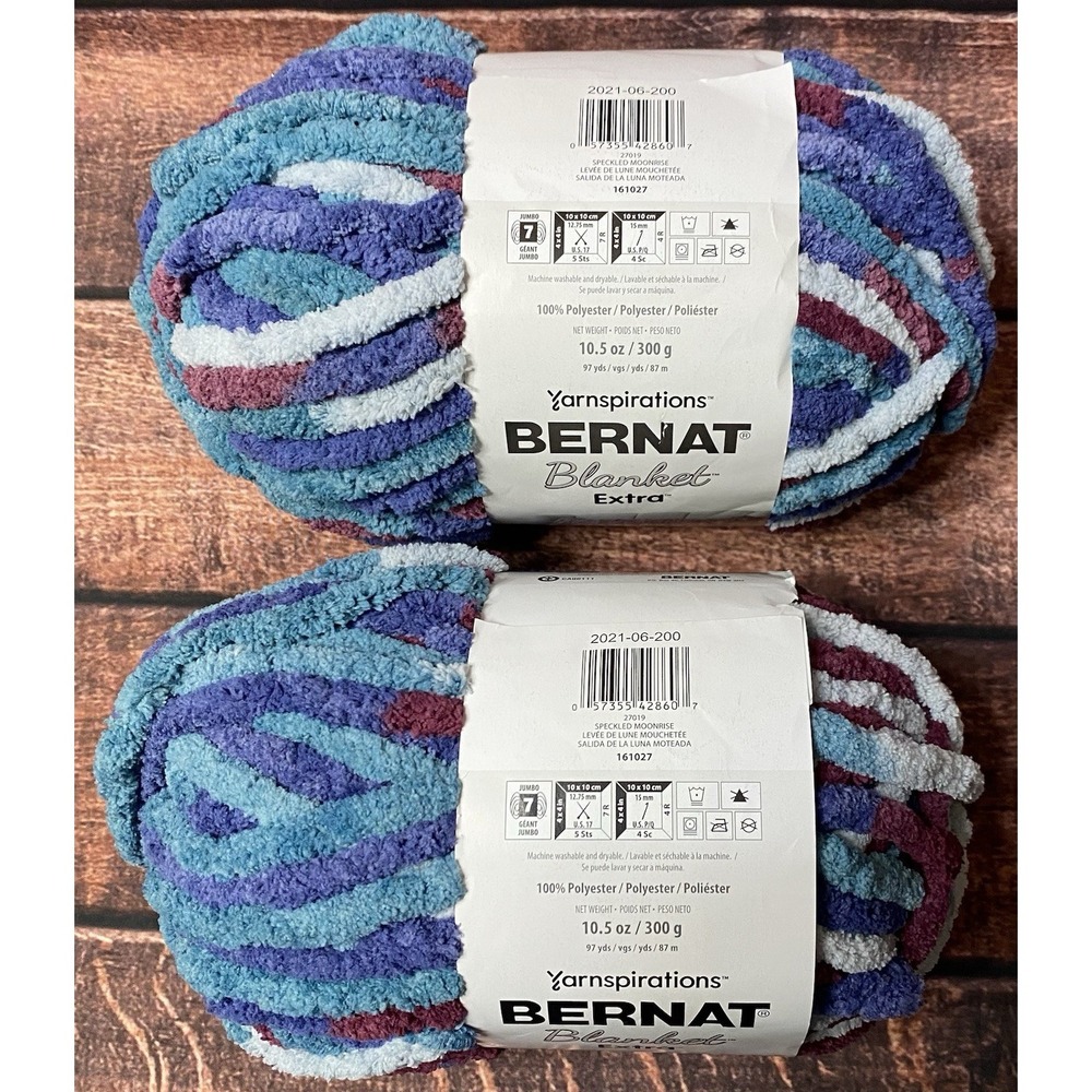 Bernat Blanket Speckled Moonrise Yarn Lot of 2 10.5 oz/97 yds Weight 7 Jumbo New - Picture 5 of 6